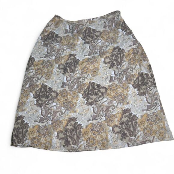 VTG/Y2K Kathie Lee Brown Paisley Skirt Size 12 - Picture 1 of 6